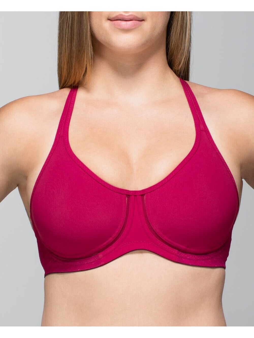 Lulu lemon Boob Under Wire Bra Sz 34C Bumble Berry Red Support Exercise